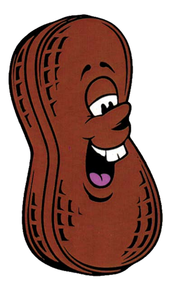 The Peanut Butter Festival's smiling peanut mascot